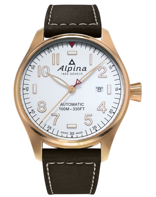 Alpina Startimer Pilot Automatic PVD Rose Gold On Strap AL-525S4S4