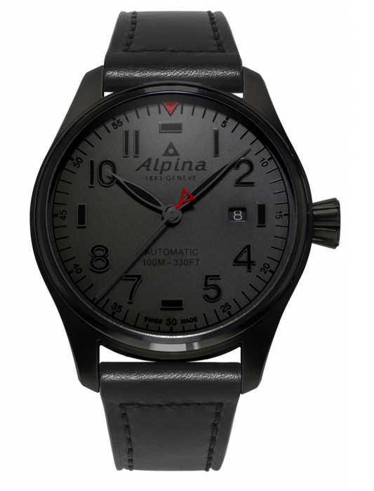 Alpina Startimer Pilot Automatic Shadow Line PVD Black On Strap AL-525GG4FBS6