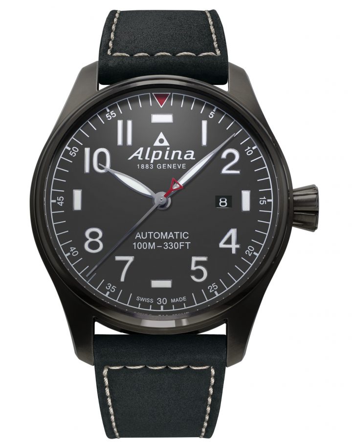 Alpina Startimer Pilot Automatic PVD Black On Strap AL-525G4TS6