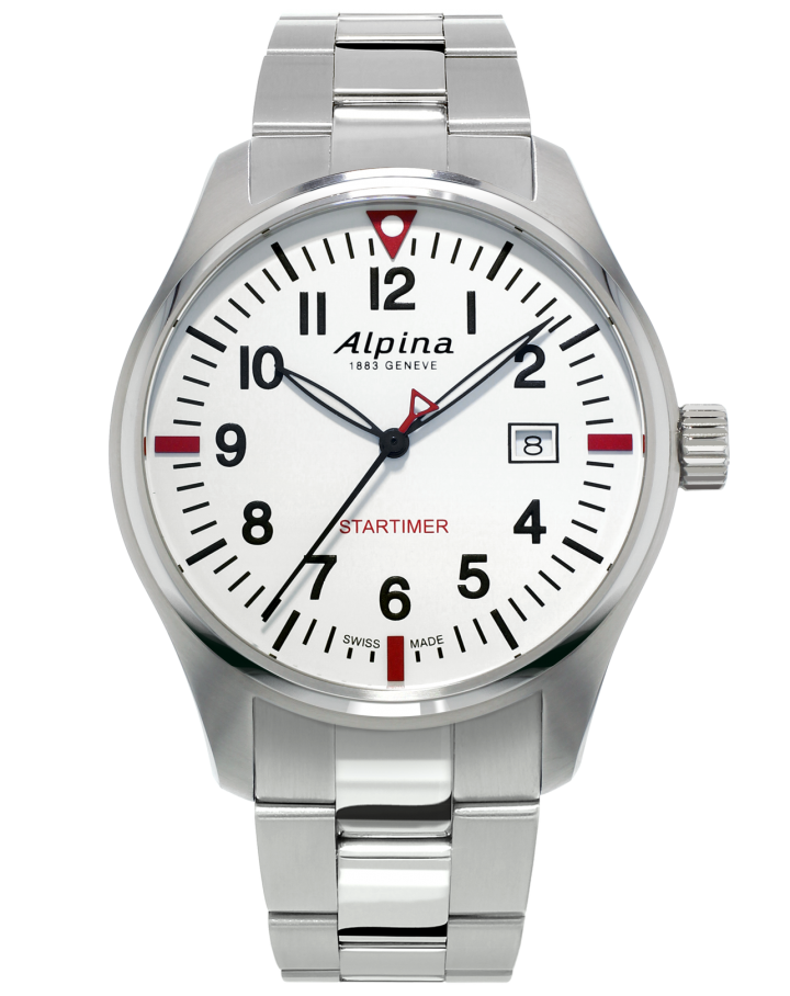 Alpina Startimer Pilot Quartz Stainless Steel On Bracelet AL-240S4S6B