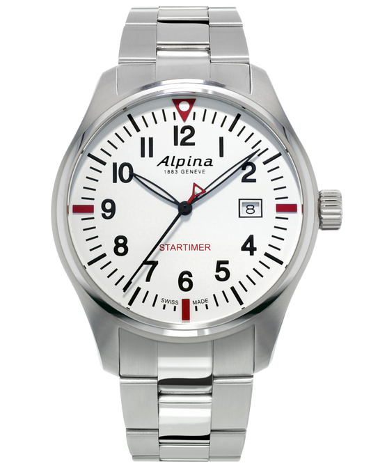 Alpina Startimer Pilot Quartz Stainless Steel On Bracelet AL-240S4S6B