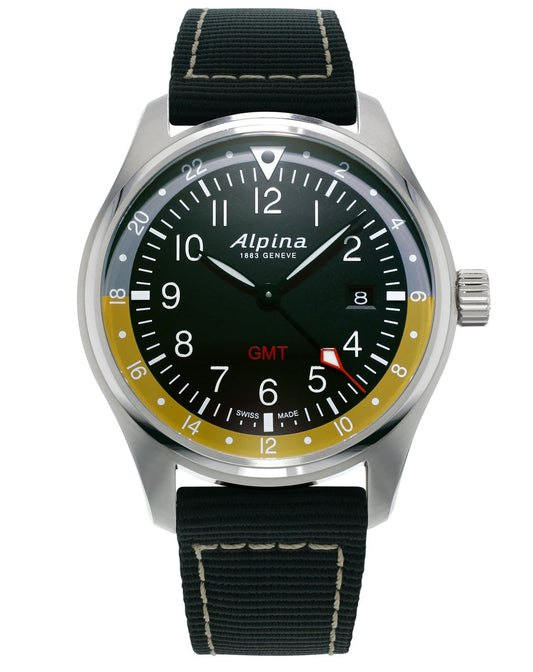 Alpina Startimer Pilot Quartz GMT Stainless Steel On Strap AL-247BBG4S6