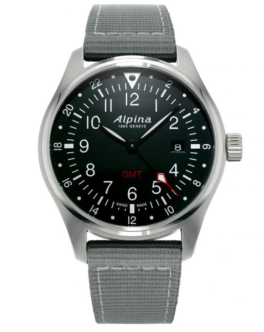 Alpina Startimer Pilot Quartz GMT Stainless Steel On Strap AL-247B4S6