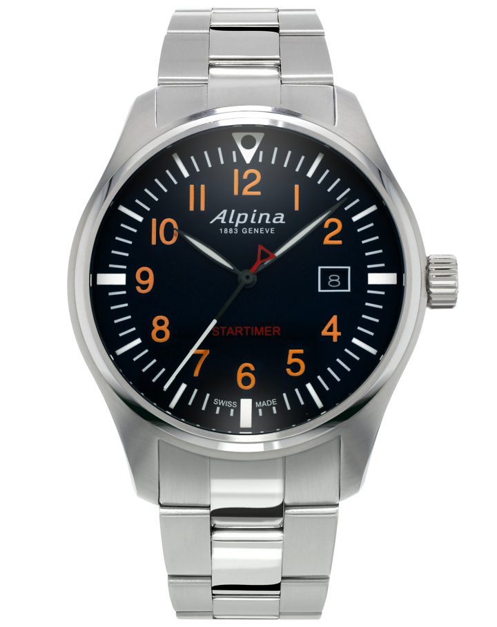 Alpina Startimer Pilot Quartz Stainless Steel On Bracelet AL-240N4S6B