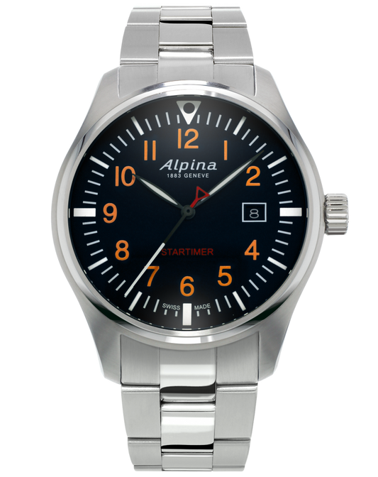 Alpina Startimer Pilot Quartz Stainless Steel On Bracelet AL-240N4S6B