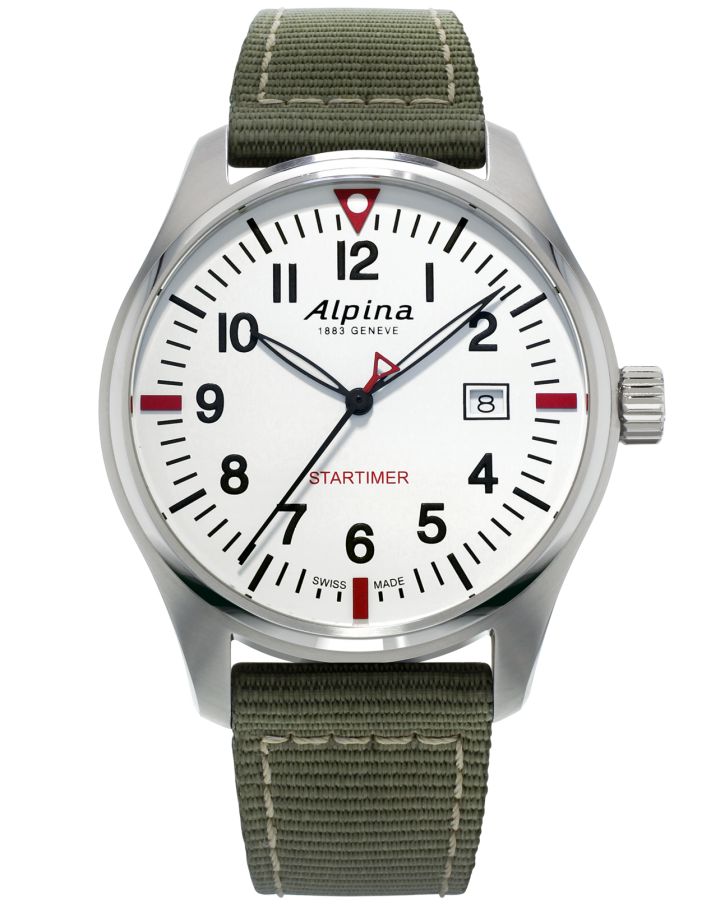 Alpina Startimer Pilot Quartz Stainless Steel On Strap AL-240S4S6