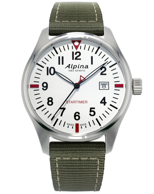 Alpina Startimer Pilot Quartz Stainless Steel On Strap AL-240S4S6