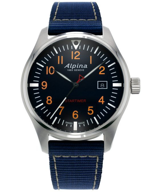 Alpina Startimer Pilot Quartz Stainless Steel On Strap AL-240N4S6