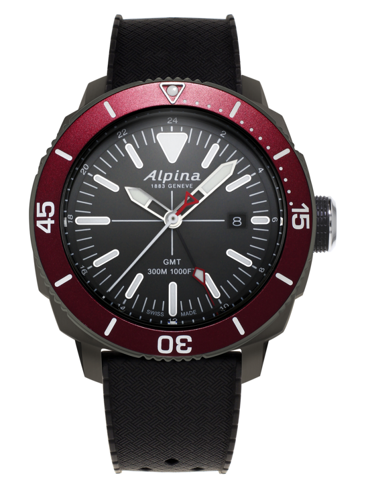 Alpina Seastrong Diver GMT Quartz Titanium On Strap AL-247LGBRG4TV6