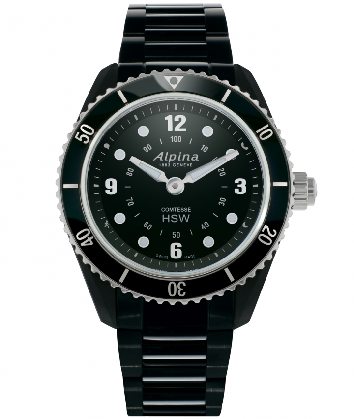 Alpina Comtesse Horological Smartwatch Stainless Steel Fiber Glass On Bracelet AL-281BS3V6B