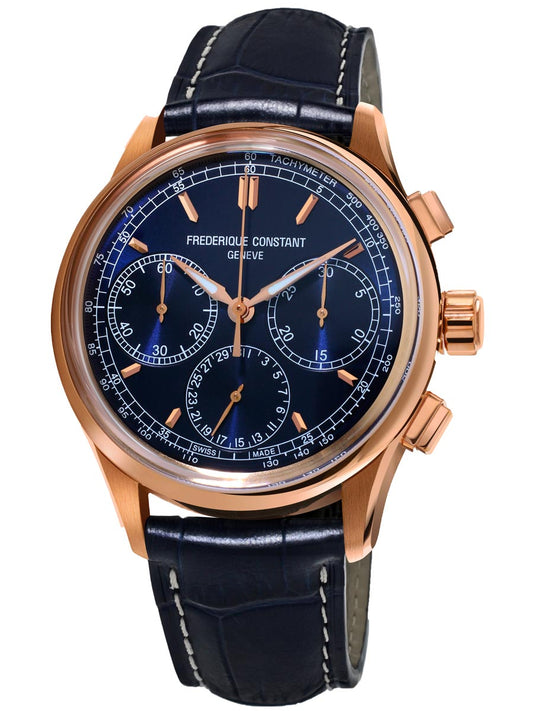 Frederique Constant Flyback Chronograph Manufacture Rose Gold PVD On Strap FC-760N4H4