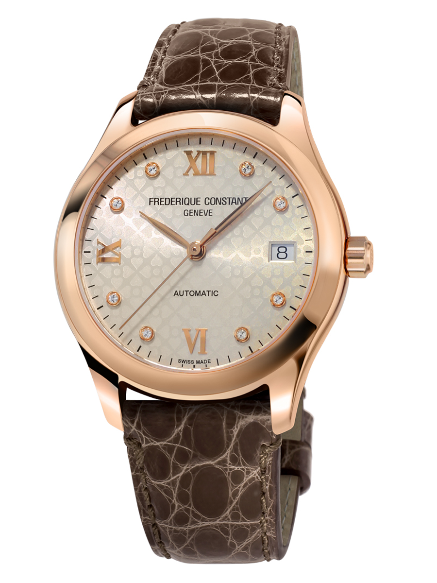 Frederique Constant Ladies Automatic Rose Gold PVD On Strap FC-303LGD3B4