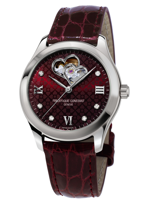 Frederique Constant Ladies Automatic Double Heart Beat Stainless Steel On Strap FC-310BRGDHB3B6