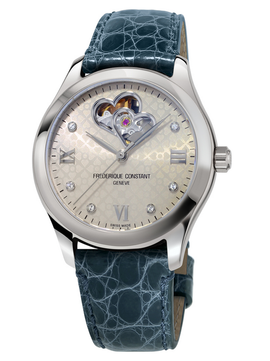 Frederique Constant Ladies Automatic Double Heart Beat Stainless Steel On Strap FC-310LGDHB3B6