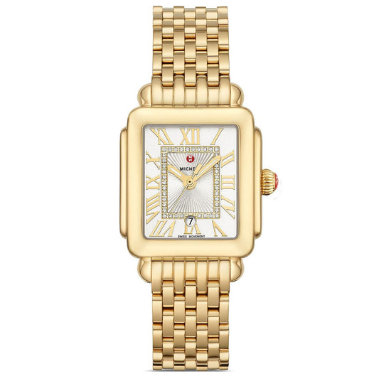 Michele Deco Madison Mid Gold Diamond Dial On Bracelet MWW06G000014