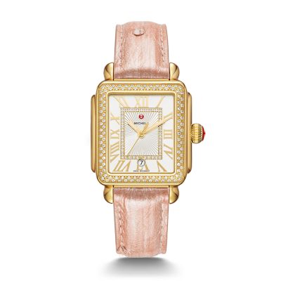 Michele Deco Madison Gold Diamond On Strap MWW06T000198