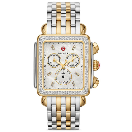 Michele Deco XL Two-Tone Diamond Dial On Bracelet MWW06Z000034