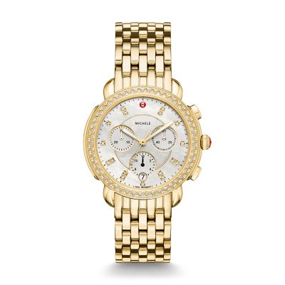 Michele Sidney Diamond Gold Diamond Dial On Bracelet MWW30A000008