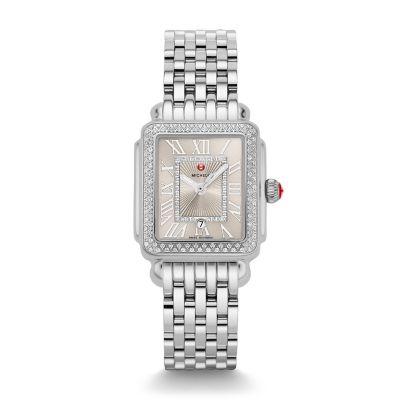 Michele Deco Madison Mid Stainless Steel Diamond On Bracelet MWW06G000004