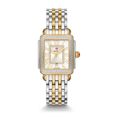 Michele Deco Madison Mid Two-Tone Diamond On Bracelet MWW06G000002