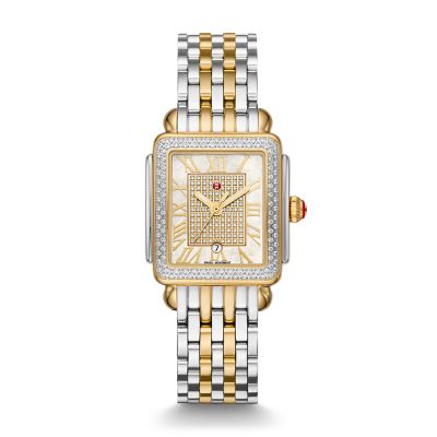 Michele Deco Madison Mid Two-Tone Diamond On Bracelet MWW06G000007