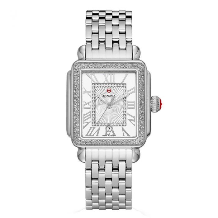 Michele Deco Madison Stainless Steel Diamond On Bracelet MWW06T000163