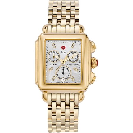 Michele Deco Diamond Dial Gold On Bracelet MWW06P000016