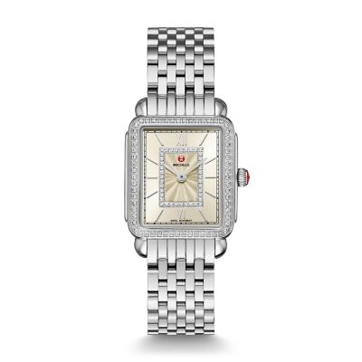 Michele Deco II Mid Stainless Steel Champagne Diamond On Bracelet MWW06I000030