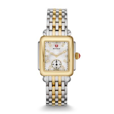 Michele Deco Mid Two-Tone Diamond Dial On Bracelet MWW06V000042