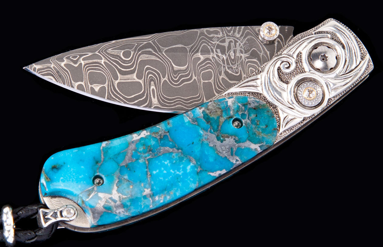 William Henry Pocket Knife Kestrel Blue Wave Edition Of 50 Pieces B09 Blue Wave