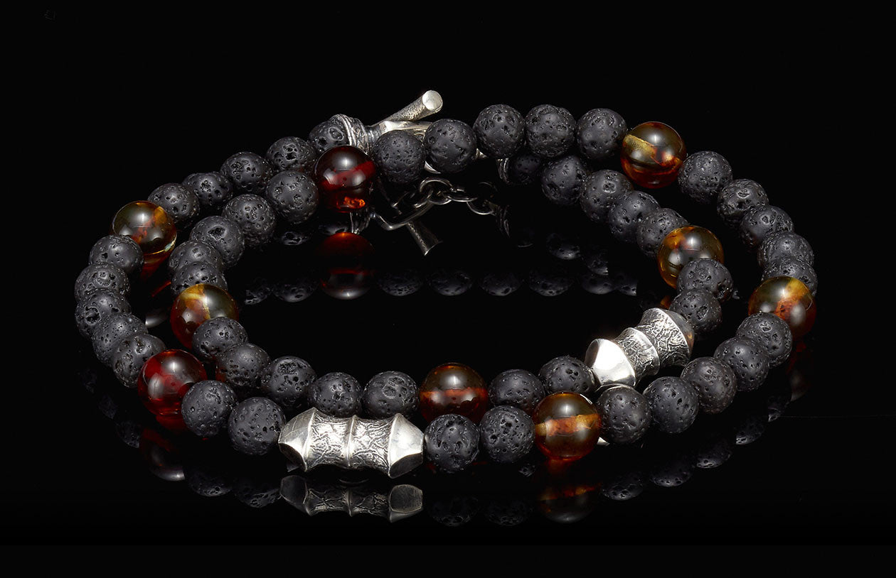 William Henry Beaded Bracelet Amber Tether BB20 AMB