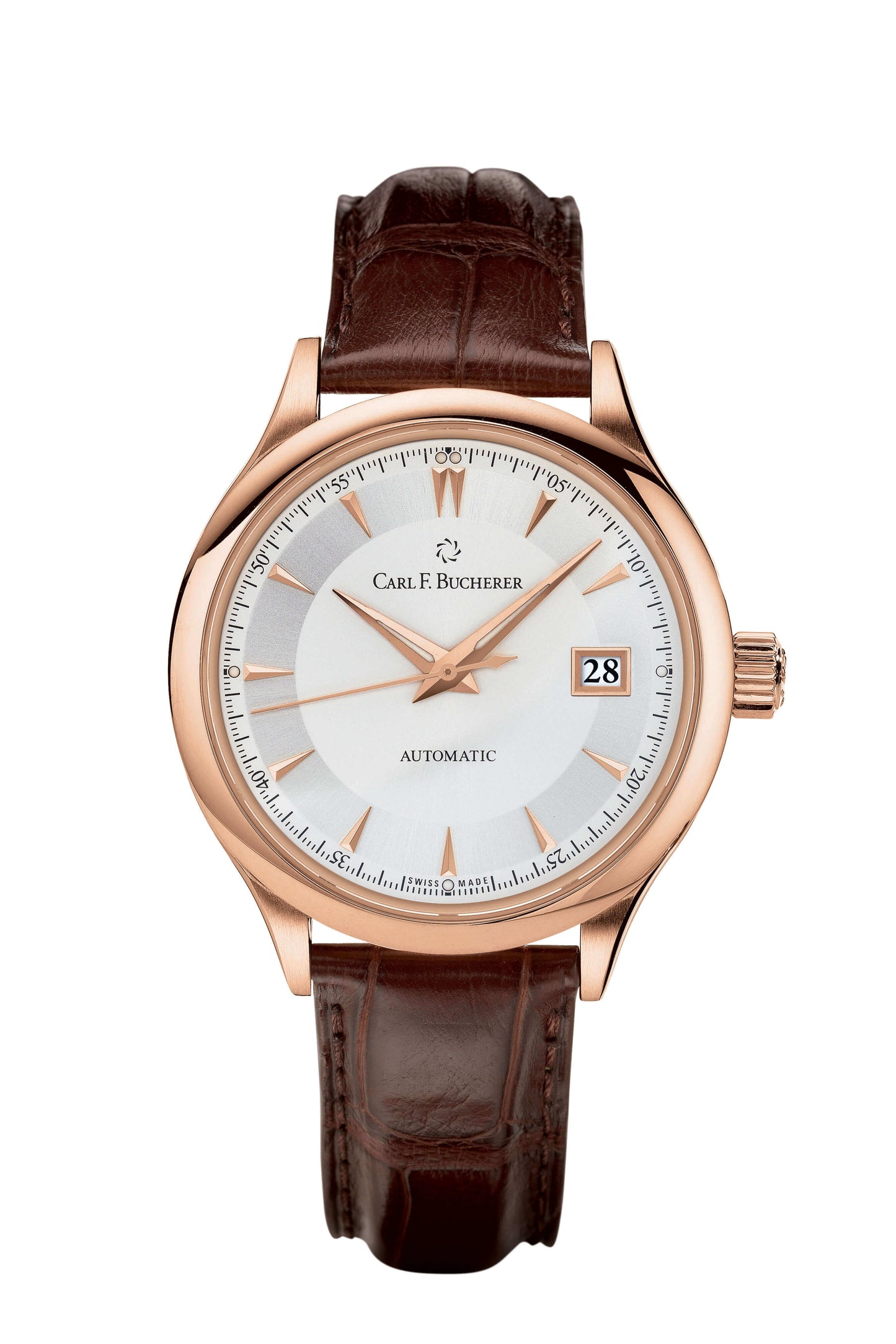 Carl F. Bucherer Manero Autodate 18kt Rose Gold On Strap Men's Watch 169.007.3/00.10908.03.13.01