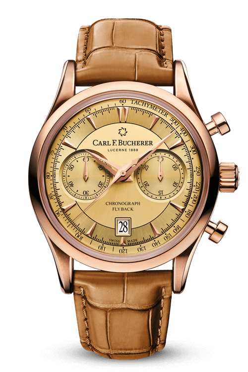 Carl F. Bucherer Manero Flyback 18kt Rose Gold On Strap Men's Watch 00.10919.03.43.01