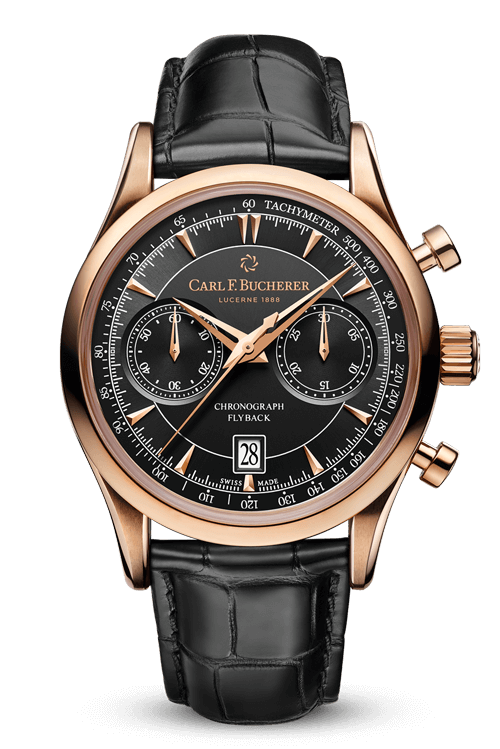 Carl F. Bucherer Manero Flyback 18kt Rose Gold On Strap Men's Strap 00.10919.03.33.01