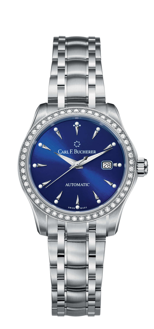 Carl F. Bucherer Manero AutoDate Diamond Bezel Stainless Steel On Bracelet Ladies Watch 00.10911.08.53.31