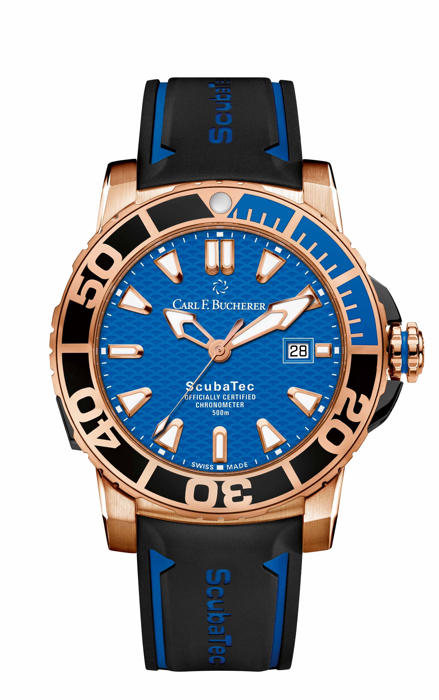 Carl F. Bucherer Patravi ScubaTec 18kt Rose Gold On Strap Men's Watch 00.10632.22.53.01