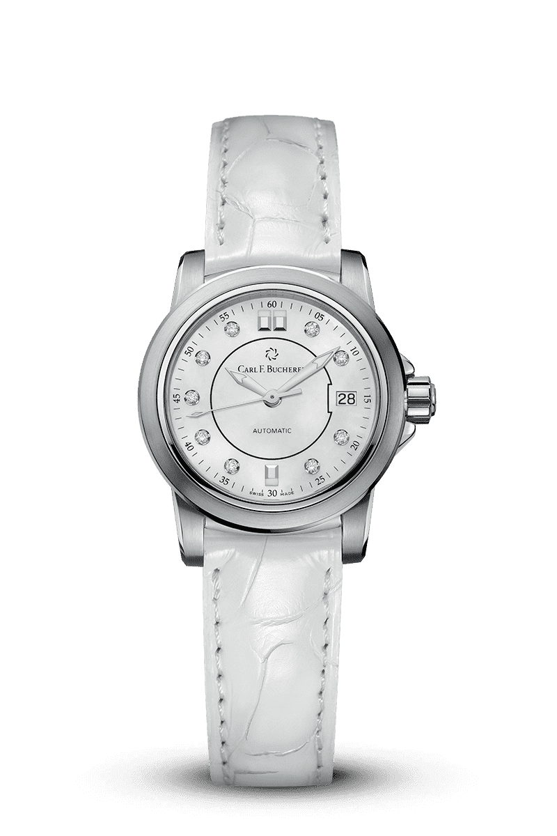 Carl F. Bucherer Patravi AutoDate Stainless Steel Diamonds On Strap Ladies Watch 00.10621.08.77.01