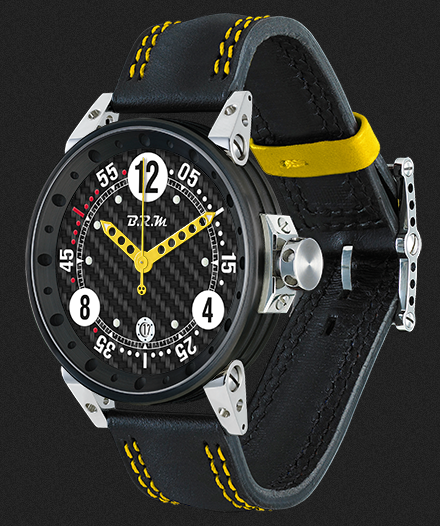 B.R.M. V6 Automatic Titanium Carbon Fiber Black Yellow Men's Watch V644COMPAJ