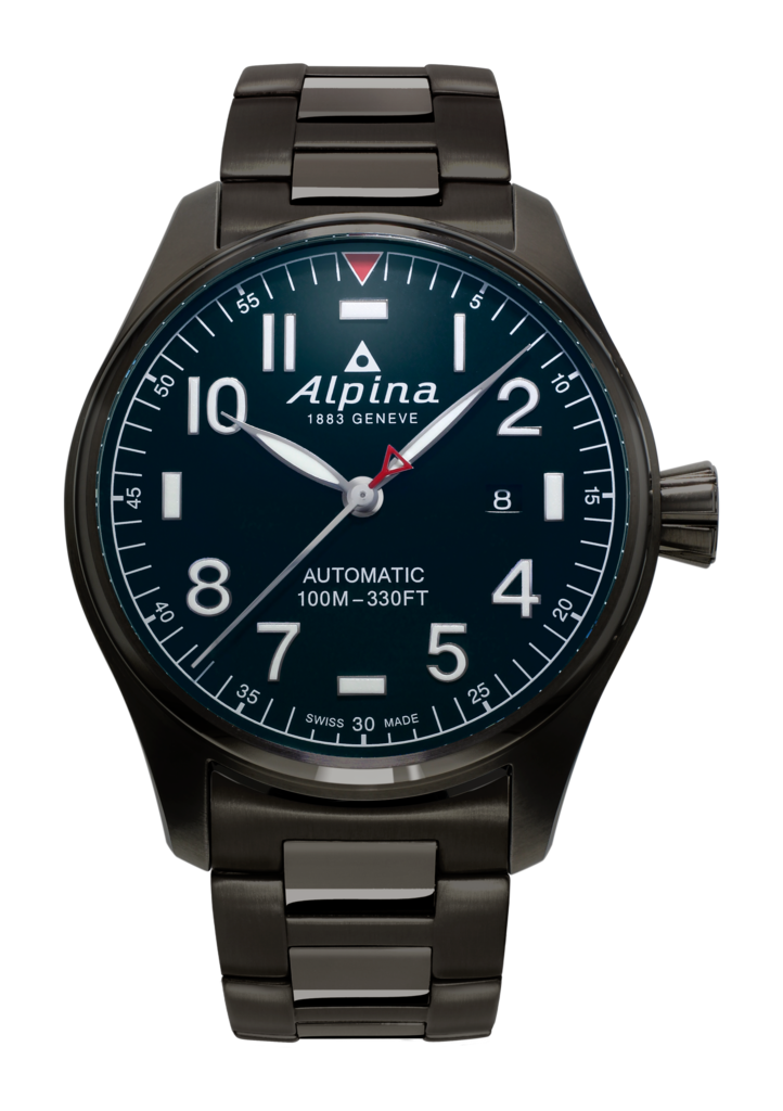 Alpina Startimer Pilot Automatic PVD Black On Bracelet Men's Watch AL-525NN4TS6B