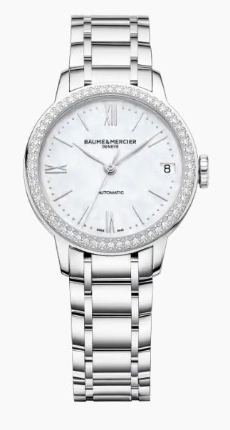 Baume & Mercier Classima Lady Automatic MOP Diamonds On Bracelet Ladies Watch MOA10479