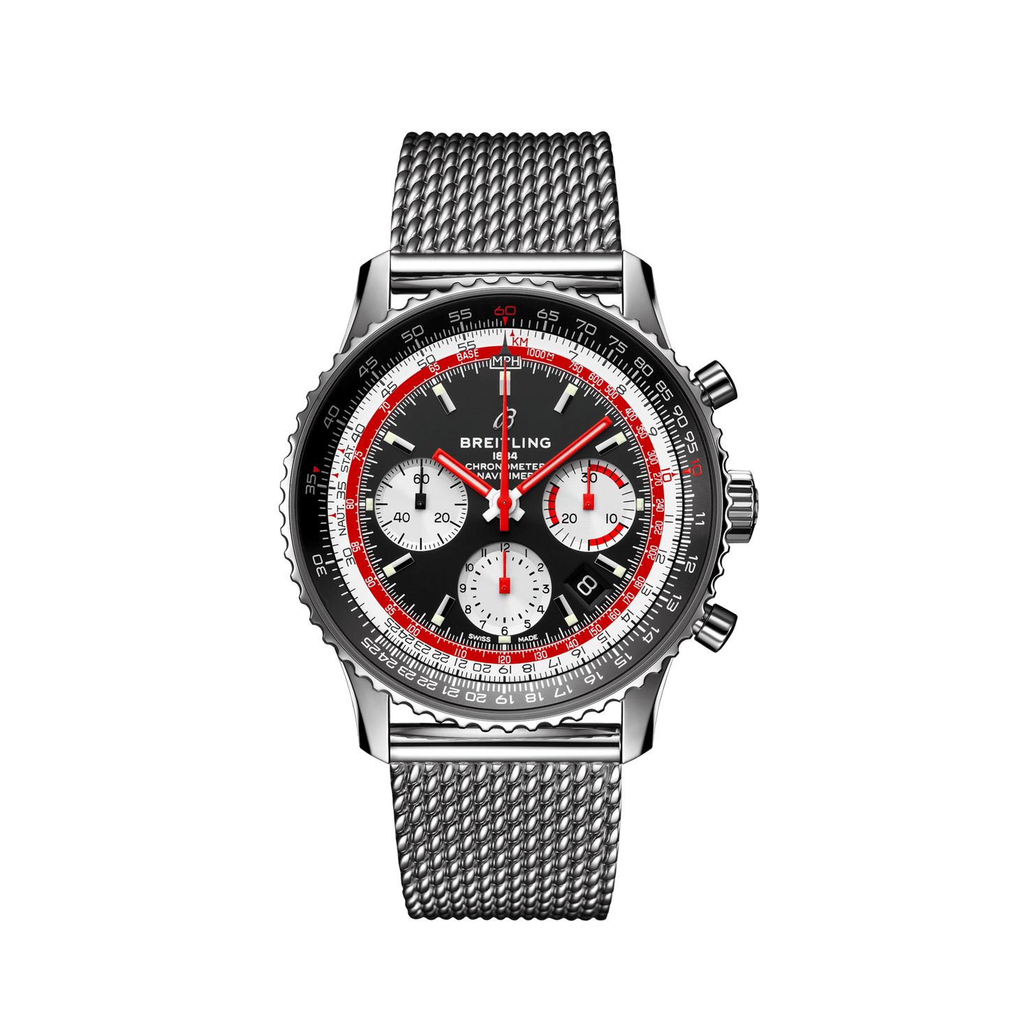 Breitling Navitimer B01 Chronograph 43 SWISSAIR Stainless Steel On Bracelet Men's Watch AB01211B1B1A1