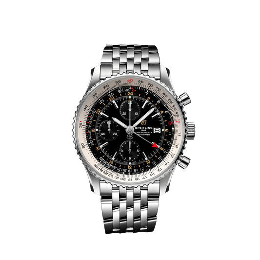 Breitling Navitimer Chronograph GMT 46 Stainless Steel On Steel Bracelet Men's Watch A24322121B2A1