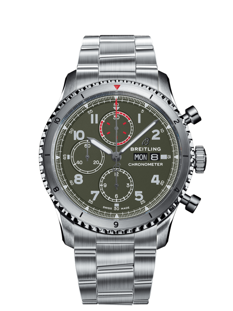 Breitling Aviator 8 Chronograph 43 Curtiss Warhawk Stainless Steel On Steel Bracelet Men's Watch A133161A1L1A1