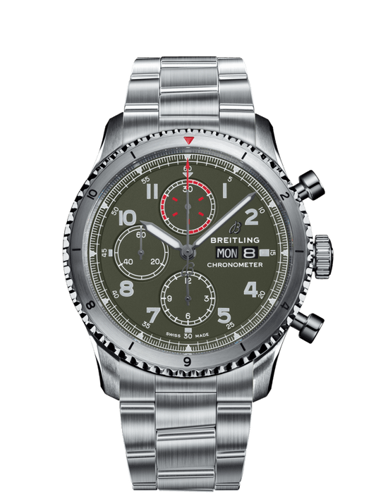 Breitling Aviator 8 Chronograph 43 Curtiss Warhawk Stainless Steel On Steel Bracelet Men's Watch A133161A1L1A1