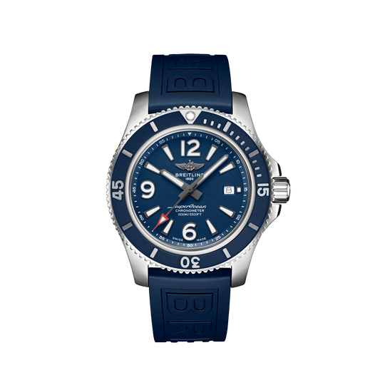 Breitling Superocean Automatic 44 Stainless Steel On Rubber Tang Buckle Men's Watch A17367D81C1S1