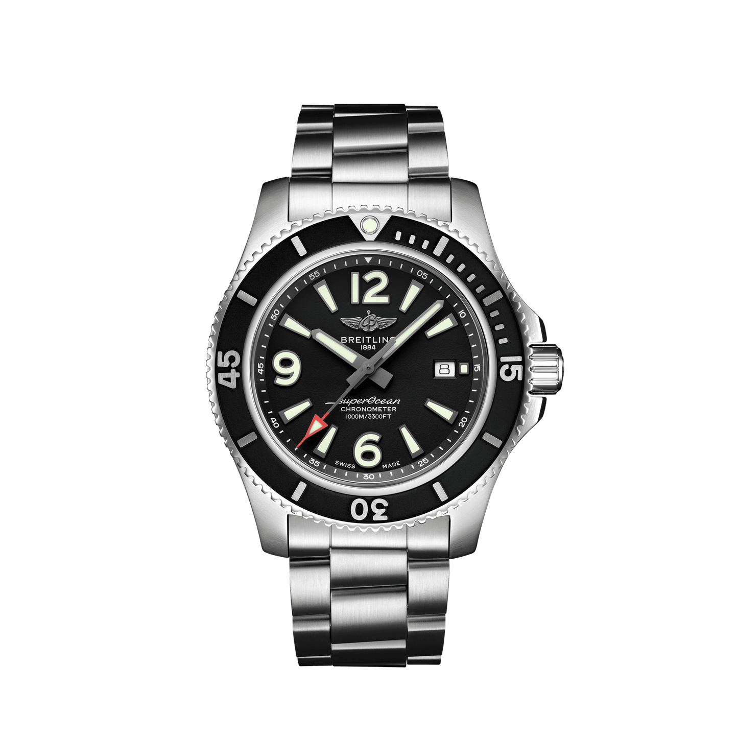 Breitling Superocean Automatic 44 Stainless Steel On Steel Bracelet Men's Watch A17367D71B1A1