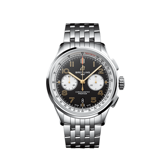 Breitling Premier B01 Chronograph 42 Norton Stainless Steel On Steel Bracelet Men's Watch AB0118A21B1A1