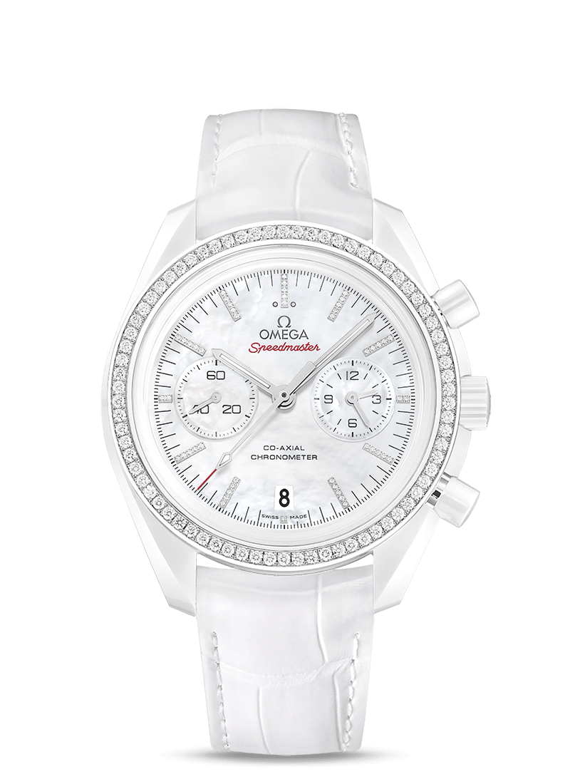 Omega Speedmaster Moonwatch Co-Axial Chronograph 44.25mm White Side Of The Moon On Strap Men's Watch 311.98.44.51.55.001