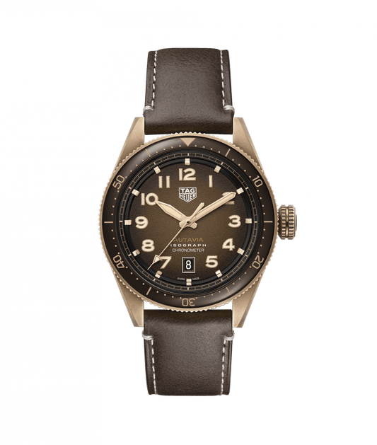 Tag Heuer Autavia Automatic Bronze On Strap Men's Watch WBE5191.FC8276