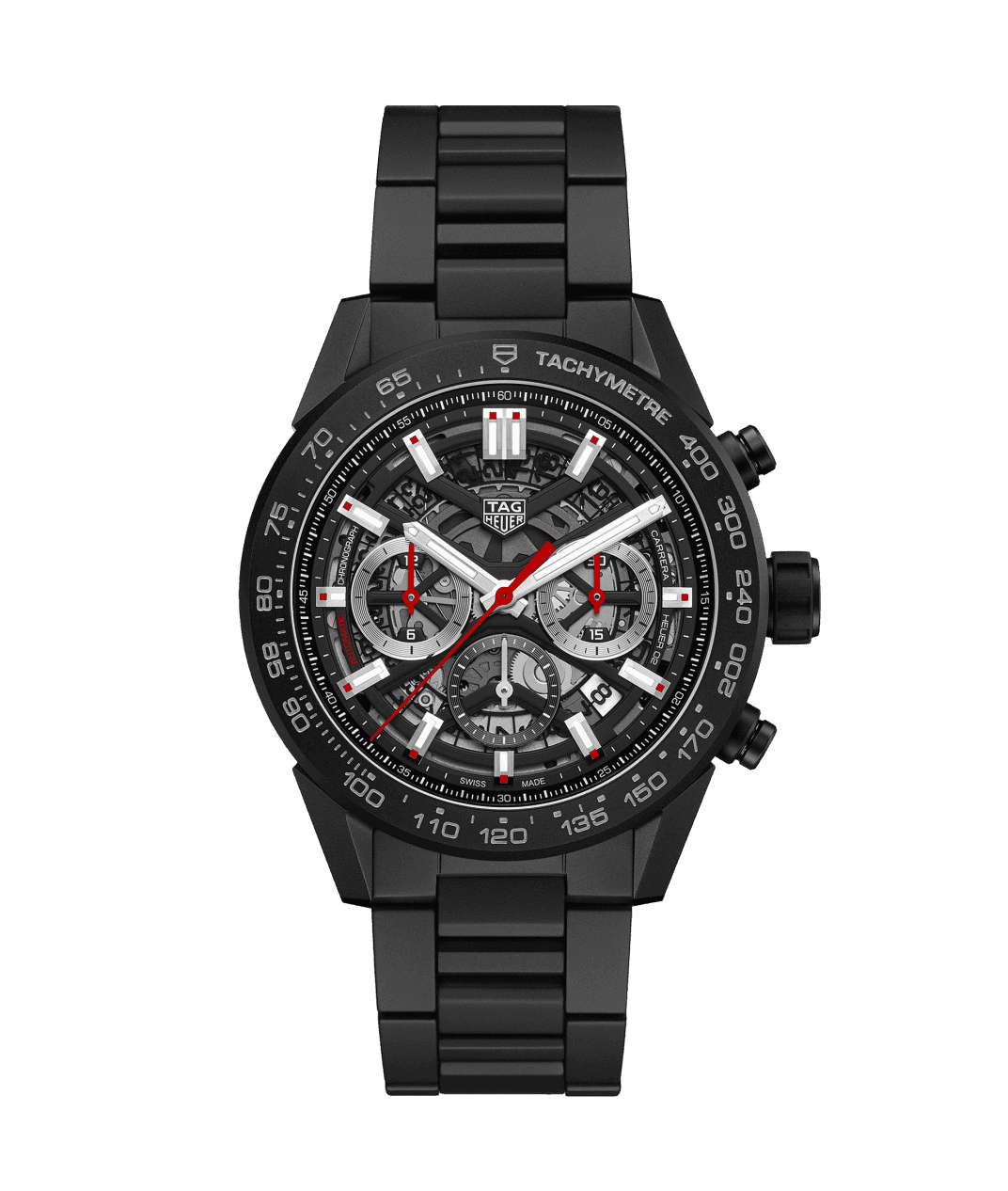 Tag Heuer Carrera Calibre Heuer 02 Automatic Chronograph PVD Black On Bracelet Men's Watch CBG2A90.BH0653